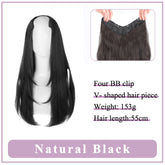 V-Shaped Synthetic Wig - Women's Long Hair Extension for Volume & Style